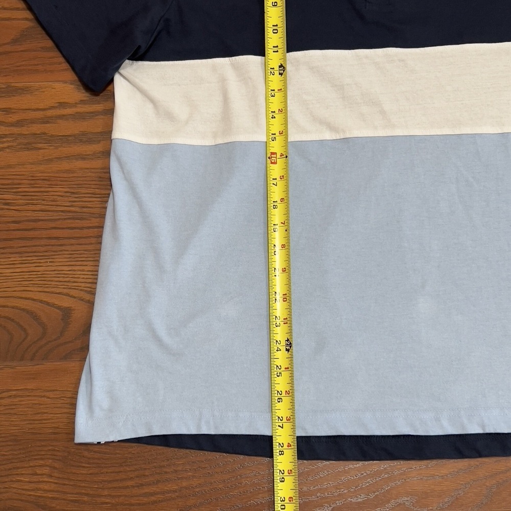 Tailor Vintage Polo Shirt Mens XL Navy Blue White Colorblock Short Sleeve - Picture 6 of 6
